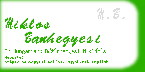 miklos banhegyesi business card